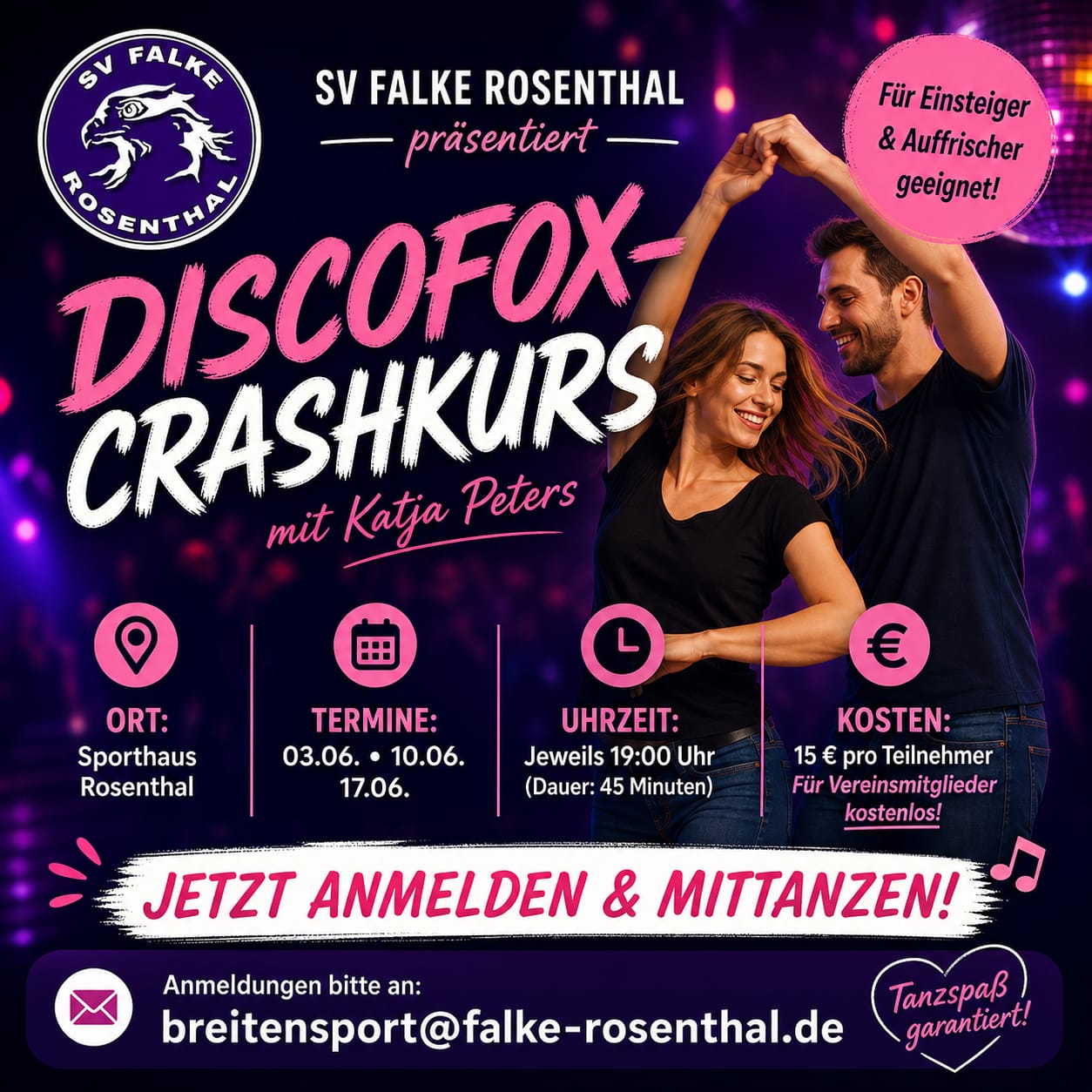 Du betrachtest gerade Discofox Crashkurs mit Katja
